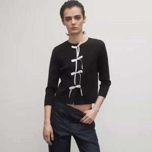 ZARA BOWS KNIT CARDIGAN